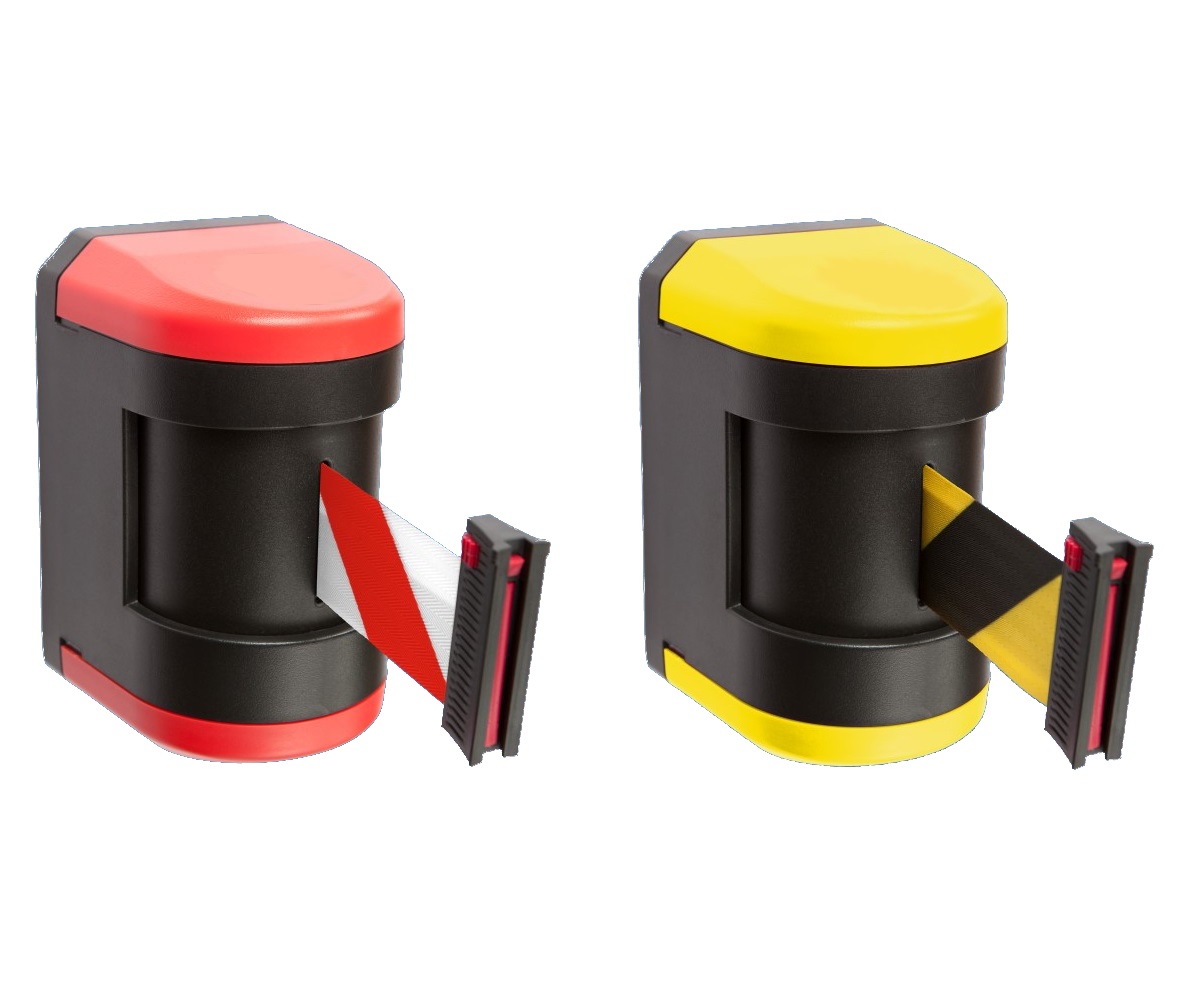 Tape in the cassette - stretched - overlay on the bollard Tape in the cassette - stretched - overlay on the bollard